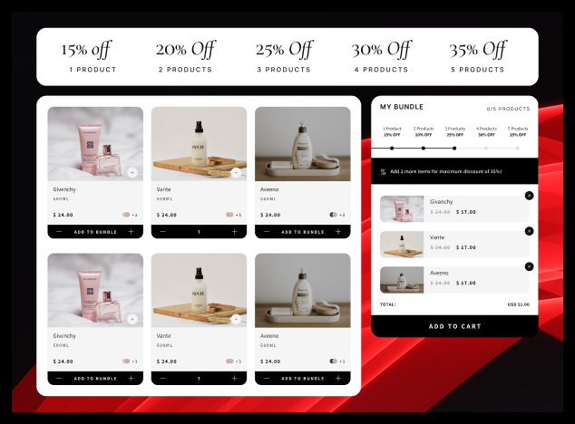Mix and match products to create your perfect bundle.