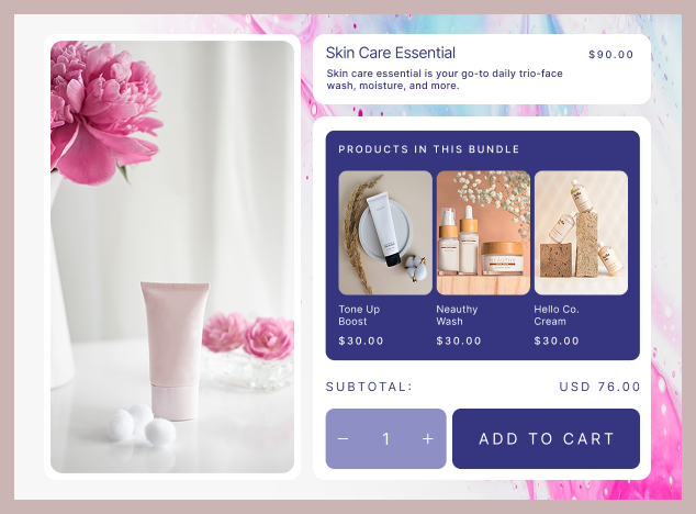 Easily create standard combo bundles to boost average order value.