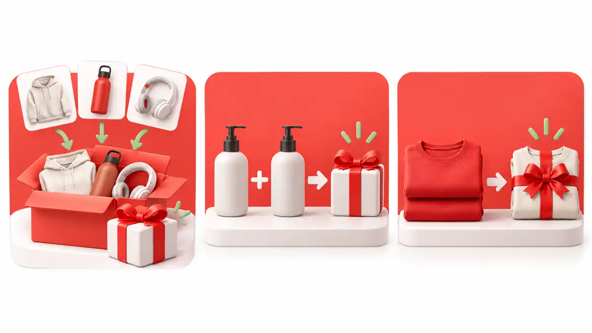 Build-your-own bundle, Buy X Get Y, and BOGO free gift offer formats